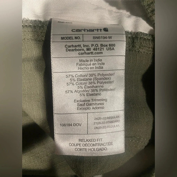 Carhartt FORCE RELAXED FIT RIPSTOP WORK PANTS Dusty Olive Green Size 2X - Picture 9 of 11